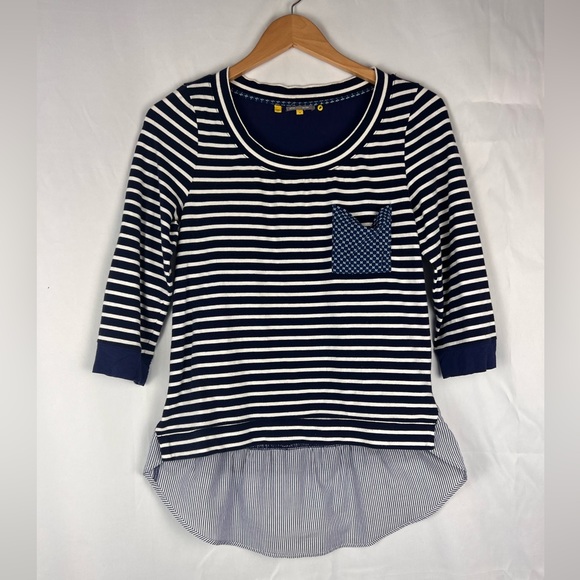 anthropologie little yellow button antibes top - Picture 2 of 6